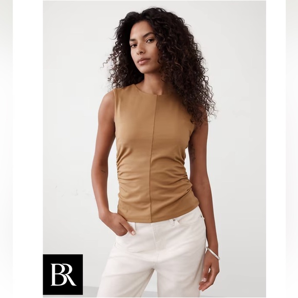 Banana Republic Factory Tops - BANANA REPUBLIC • Shirred-Waist Ponte Top